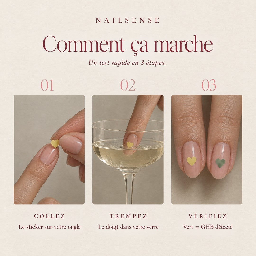 Comment ça marche : stickers NailSense en 3 étapes